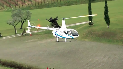 Il volo del Robinson R66 di Elifriulia alla cerimonia di presentazione -VIDEO
