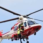 Piena dell'Adda: interviene l'A109 dei Vigili del Fuoco